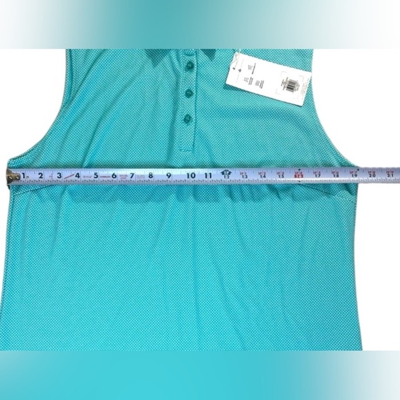 Lady Hagen Jacquard Sleeveless Polo, Color Teal Crush, Size Large, NWT - Picture 3 of 7
